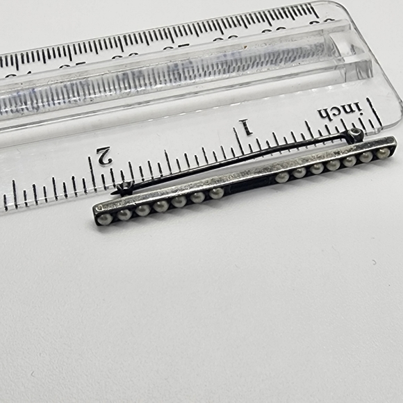 Sterling Sliver Seed Pearl Brooch Signed By C&H Co - Picture 10 of 15